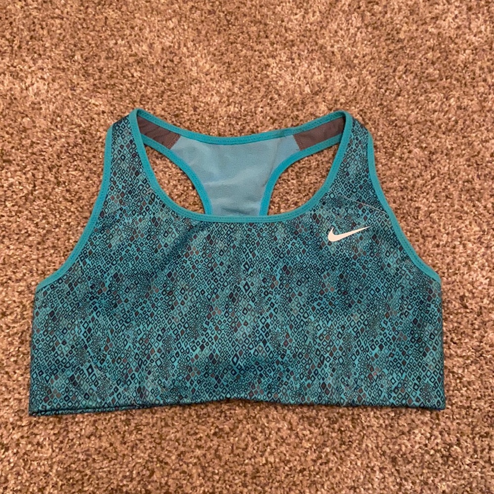 Blue Nike sports bra